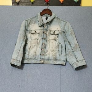 Highway Jeans denim jacket floral print. Size large